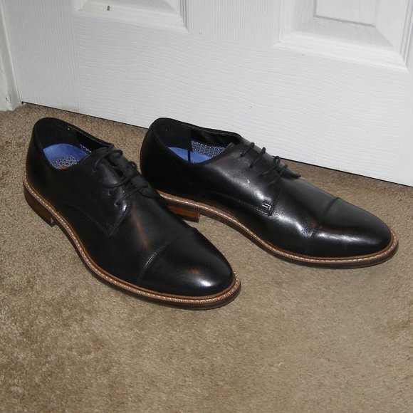 👞 NEW size 8M MENS Vince Camuto Black Leather Dress shoes Oxford - Picture 5 of 11